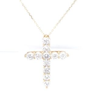 Elegant Diamond and Gold Cross Necklace
